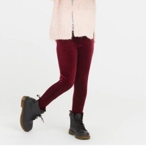 NWT SPANX Velvet Red Burgundy Girls Leggings